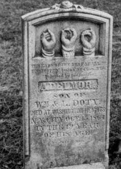 Adelmor Doty Monument.  Throopsville Cemetery
